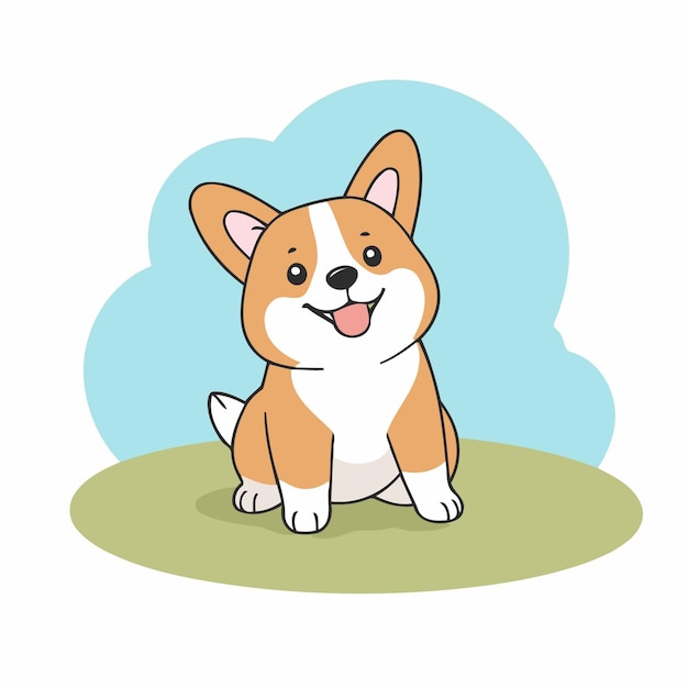 Vector leuke corgi voor kinderen boek vector illustratie