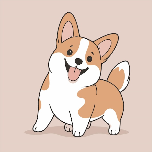 Vector leuke vectorillustratie van een hond voor kinderboeken