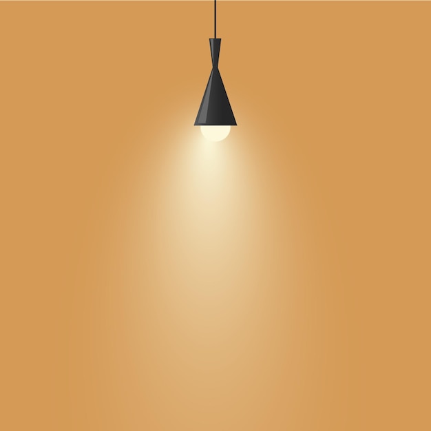 Vector light brown background with chandlier lamp