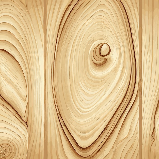 Light wood texture background with knots Vector