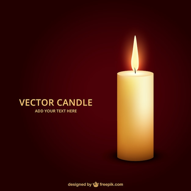 Vector lighted candle