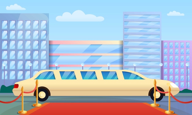 Limousine concept illustration, cartoon style