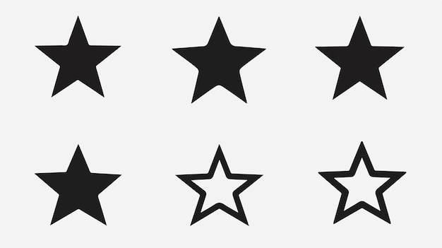 Vector a line of black stars with a white background