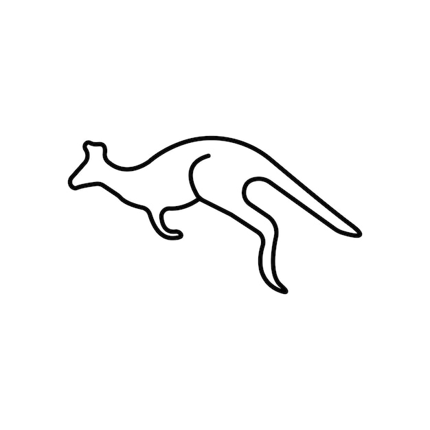 A line drawing of a kangaroo