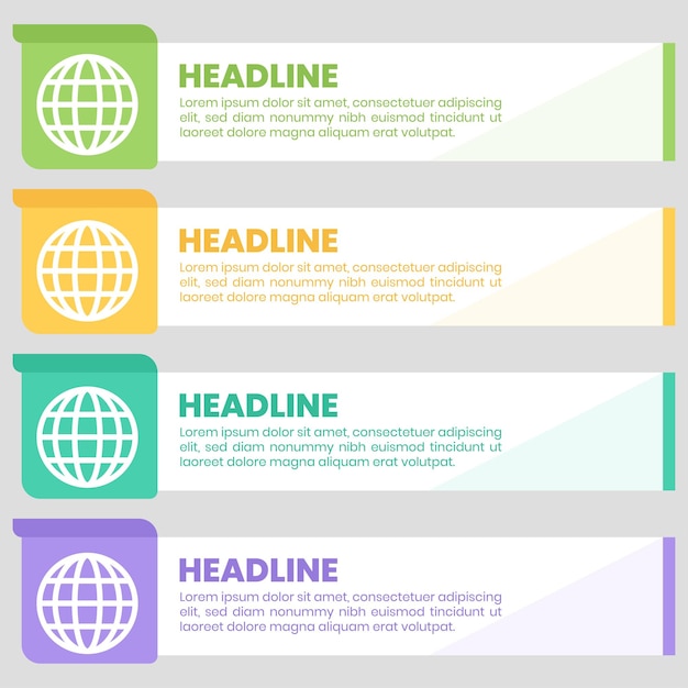 Vector list template in infographic form for presentation design