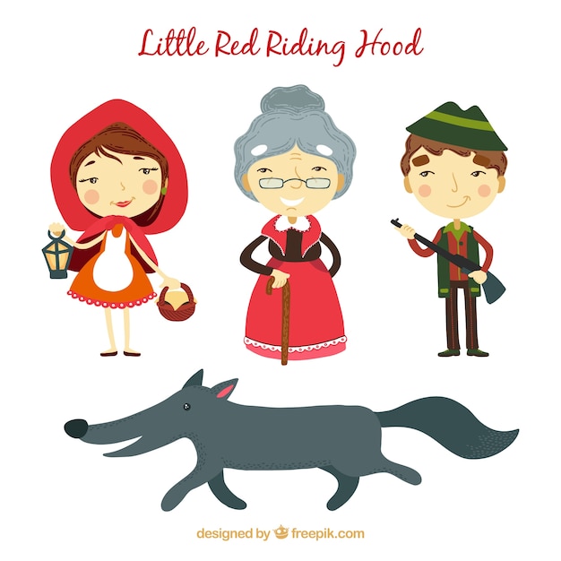 Vector little red riding hood characters