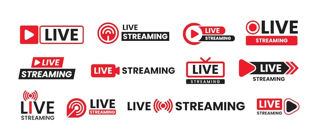 Live stream buttons set