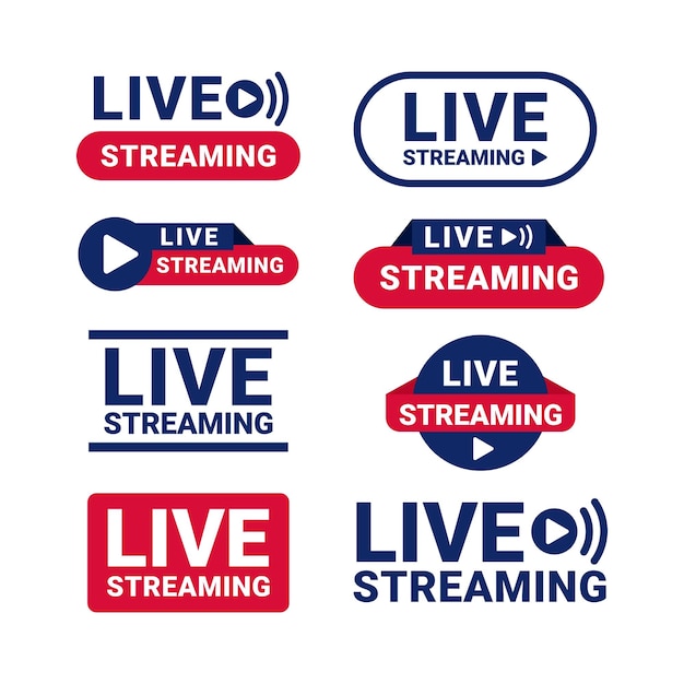 Vector live streaming design logo collection