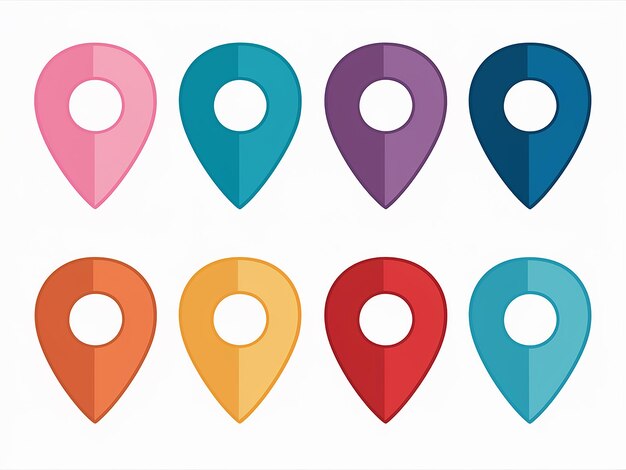 Vector location marker collection popular pin icons