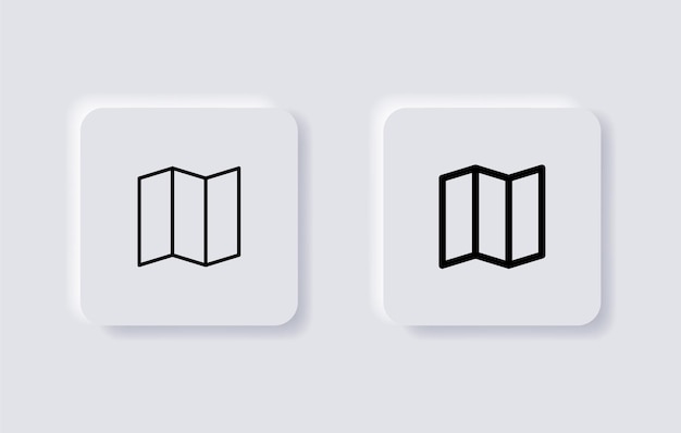 location pin pointer icon paper map symbol in neumorphism buttons ui user interface icons