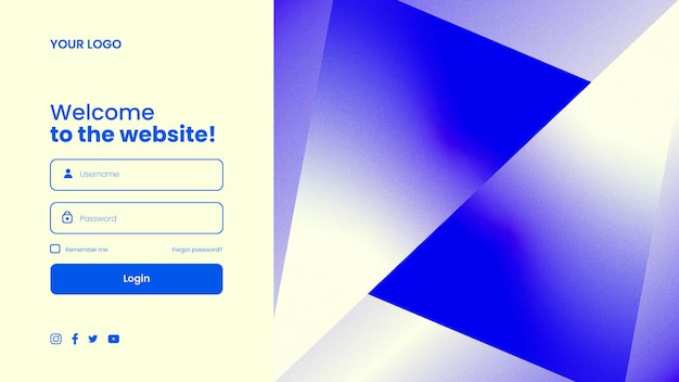 Vector log in landing page design