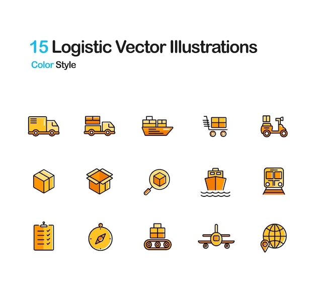 Vector logistic lineal color illustration