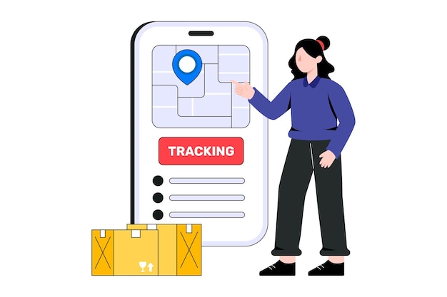 Vector logistic tracking flat style design vector illustration. stock illustration