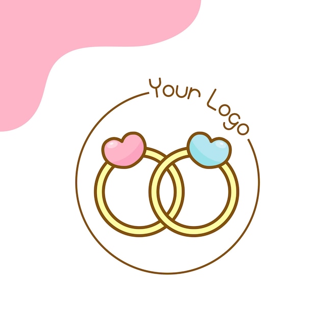 Vector logo design heart ring vector