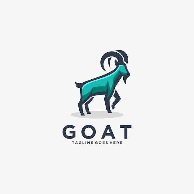 Logo Illustration Goat Mascot Cartoon Style.