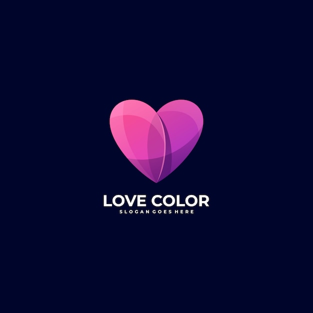  Logo Illustration Heart Gradient Colorful Style.