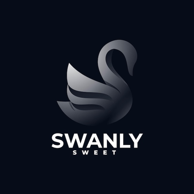 Logo Illustration Swan Gradient Colorful Style Template