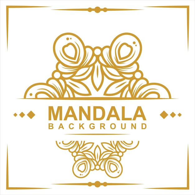 Vector a logo for a manda background with a gold design.