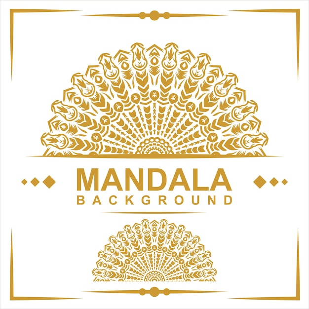 Vector a logo for a manda background with a gold design.