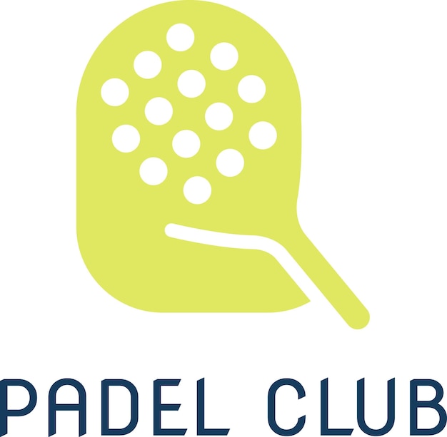 Vector logo padel tennis with blue and green color in isolated background