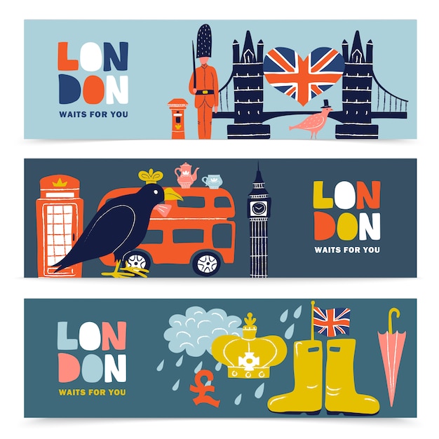 London Horizontal banner set