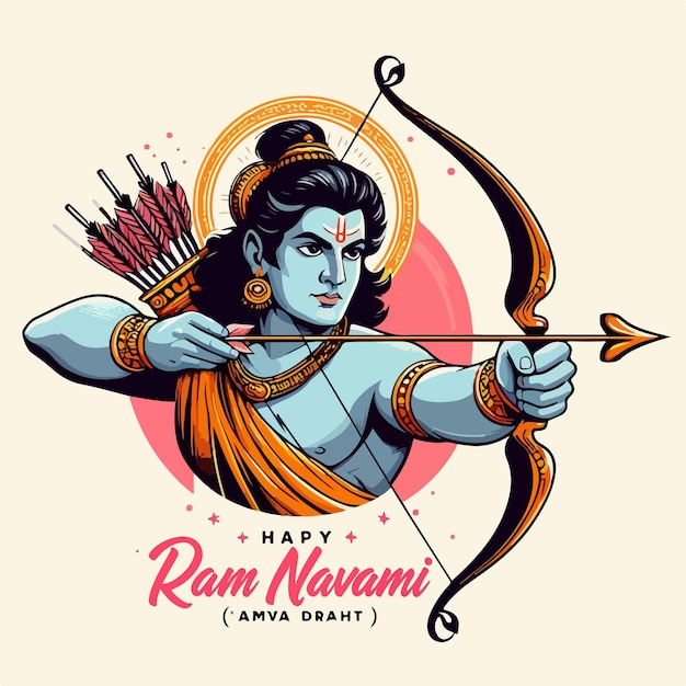 Lord shri ram navami festival wishes background hindu god rama