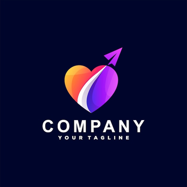 Love color gradient logo design