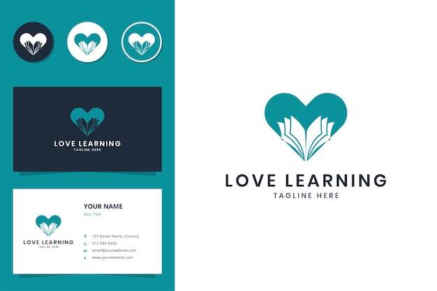 Love learning negative space logo design