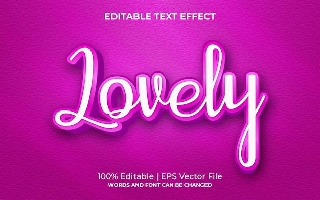 Lovely 3d vector text effect template