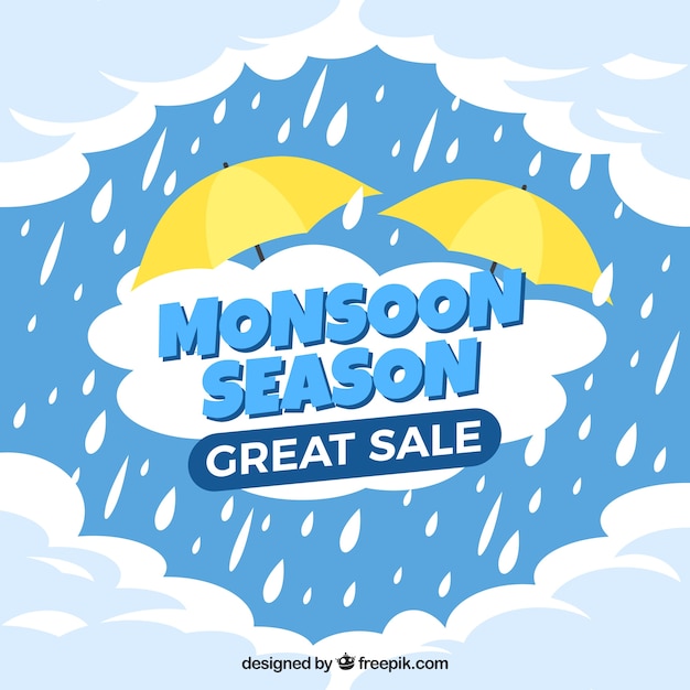 Vector lovely monsoon season sale composition