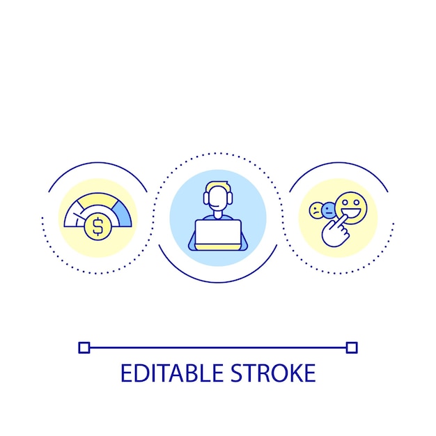 Low cost customer service loop concept icon