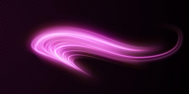 Luminous pink lines of speed Light glowing effect Abstract motion lines Png vector