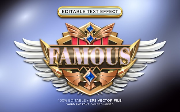 Luxury 3d Game Logo Famous with Editable Text Effect