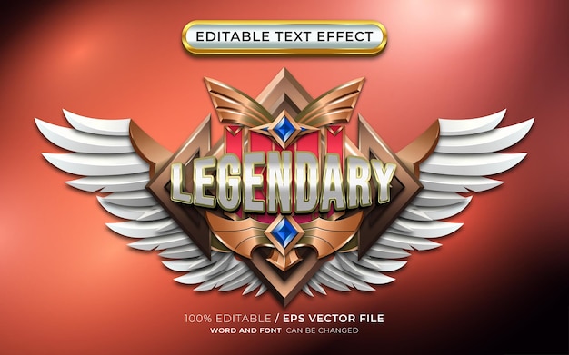 Luxury 3d Game Logo Legendary with Editable Text Effect