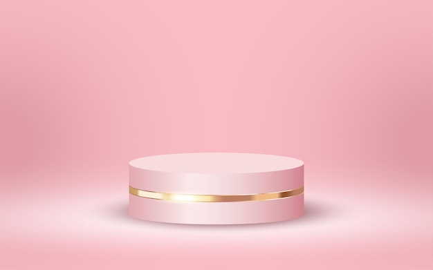 Luxury 3d Podium for Empty Cosmetic Products Show Scene on Soft Pink Background