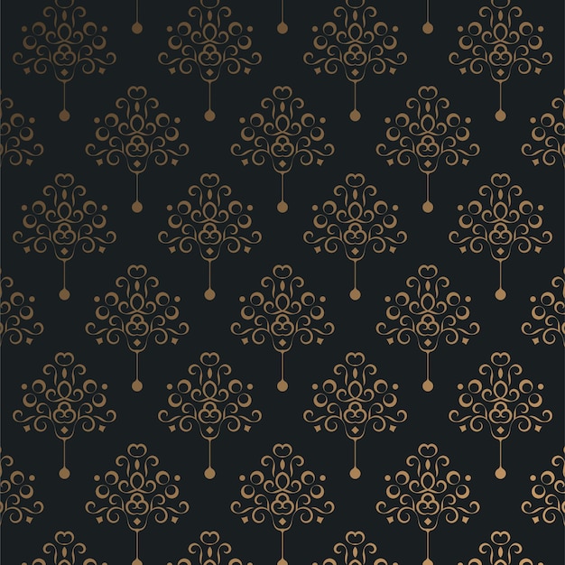 Vector luxury dark seamless pattern background