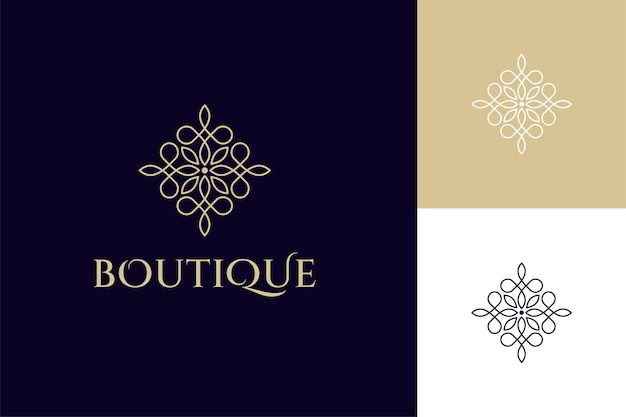 Luxury and elegant flower logo icon design concept golden floral mandala logo element for boutique Beauty or spa salon Cosmetics brand logo template