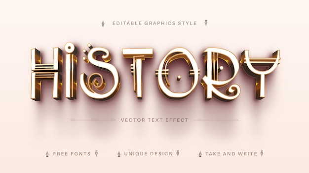 Luxury gold edit text effect editable font style