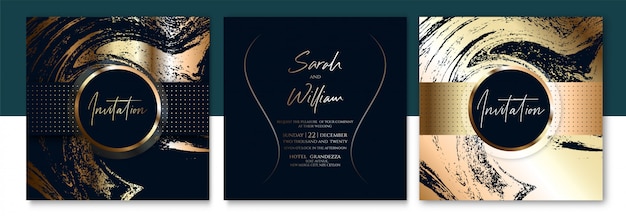 Luxury  Golden Grunge Invitation