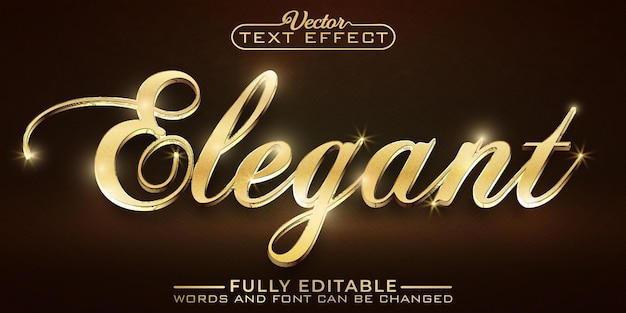 Luxury Golden Shiny Elegant Vector Editable Text Effect Template