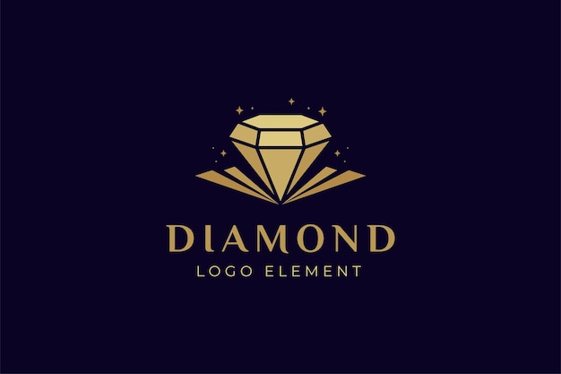 Luxury line diamond with jewelry elegant logo icon design concept for jewelry shop business identity logo