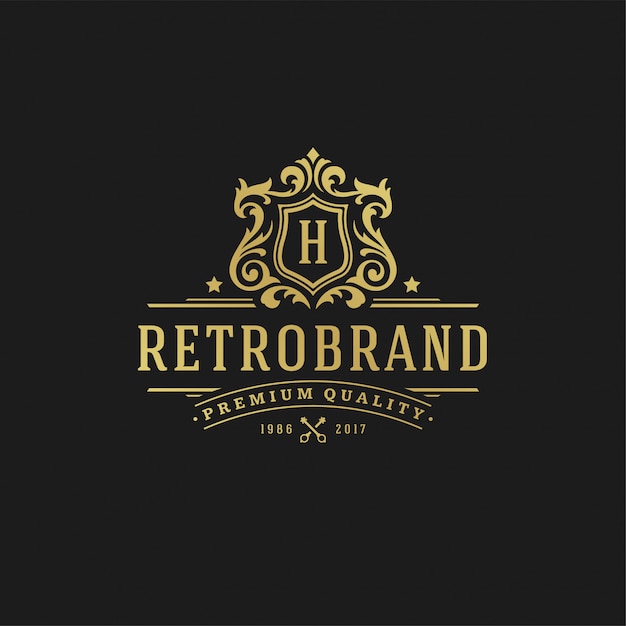 Luxury logo design letter H