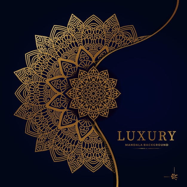 Luxury mandala background in gold color