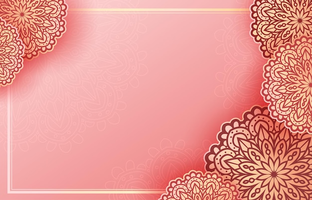 Luxury Mandala Background with Pink and Gold Combination