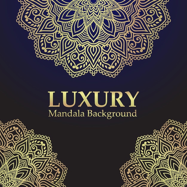 Luxury ornamental mandala design background with golden arabesque pattern vector