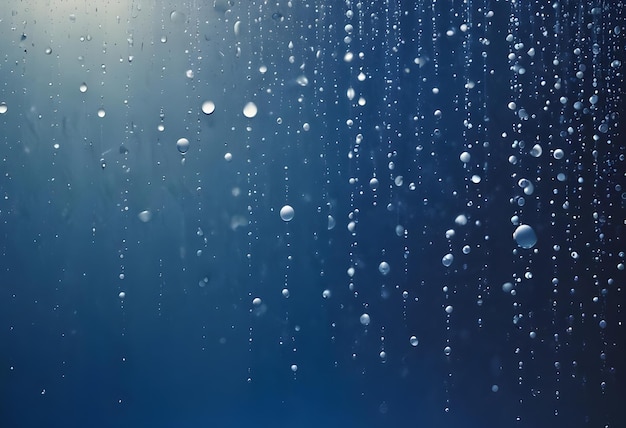 Vector macro shot of water droplets on a blue background creating a refreshing and visually appealing texture