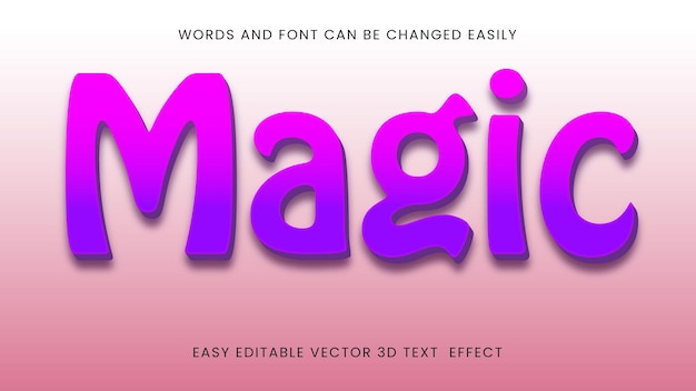 Magic text 3d style design