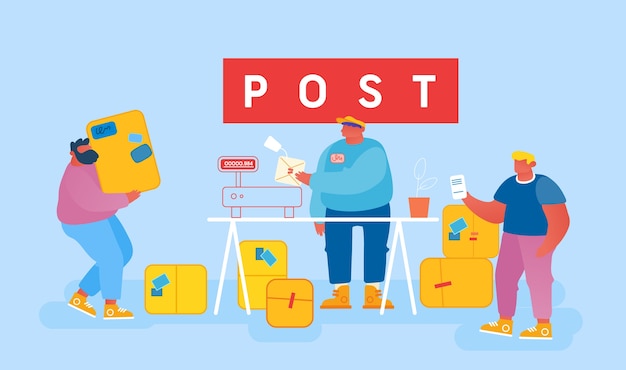 Mail Delivery Service, Postage, Customers at Post.