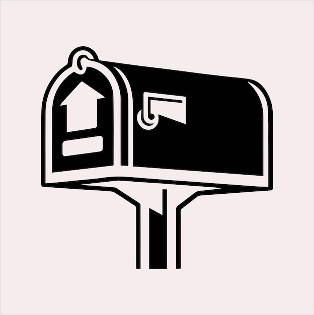 Vector mailbox symbol silhouette vector on white background