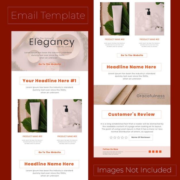 Vector mailchimp email template for email marketing